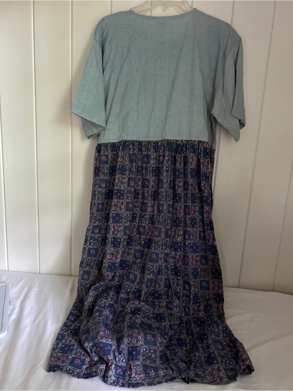 Vintage 90s Ames Cotton Floral Dress L large 14 16 brand Mermaid country flowers - Picture 3 of 15